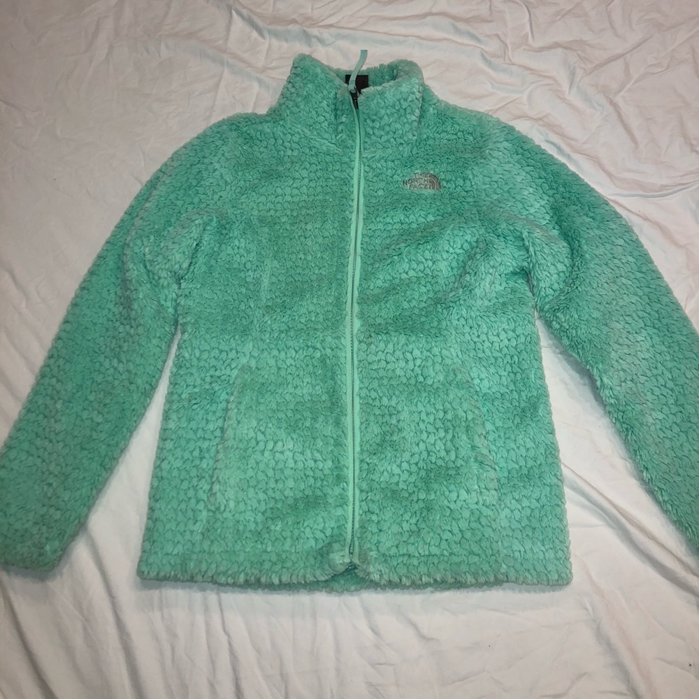 Girls north face fuzzy jacket
